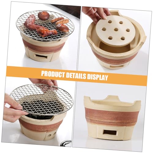 Barbecue de argile chaleur compact ifundom avec poêle portable - 8