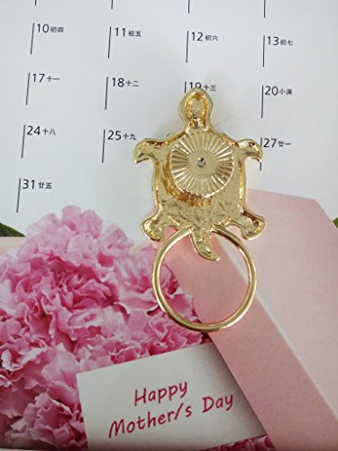 Image of Gold Sea Turtle Natural Abalone Shell Clip Eyeglass Holder Brooch Jewelry