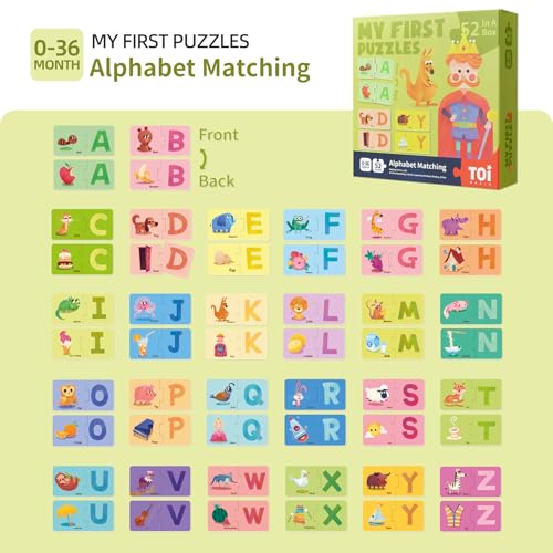 Image of TOI 6 Packs Large Piece Toddler Jigsaw Puzzles for Kids Ages 2-4 - Alphabet