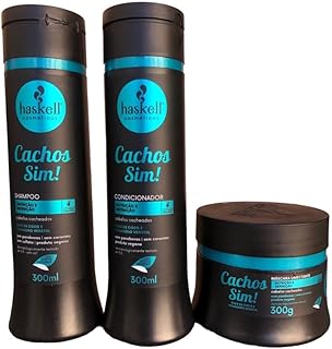 Kit Haskell Cachos Sim Shampoo 300ML 1 Condicionador 300ML 1 Mascara 300ML