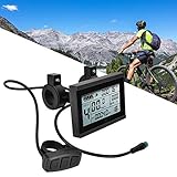 TKSE Bicycle Display Meter, KT-LCD3 Plastic Electric LCD Display Meter 6KM/H Push Auxiliary with Wat
