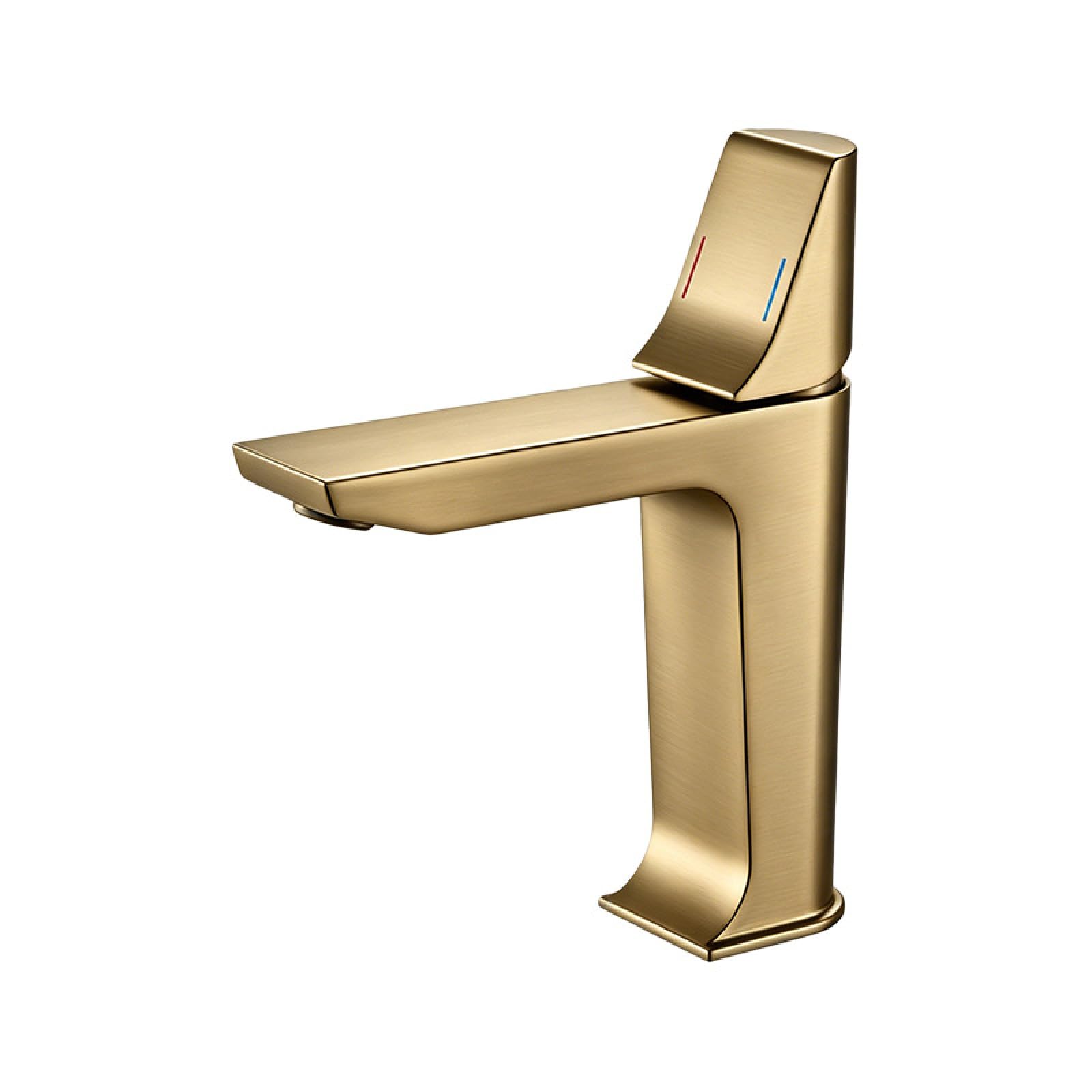 Fanjubei String Gold Bathroom Copper Hot And Cold Sink Faucet, Brushed Gold