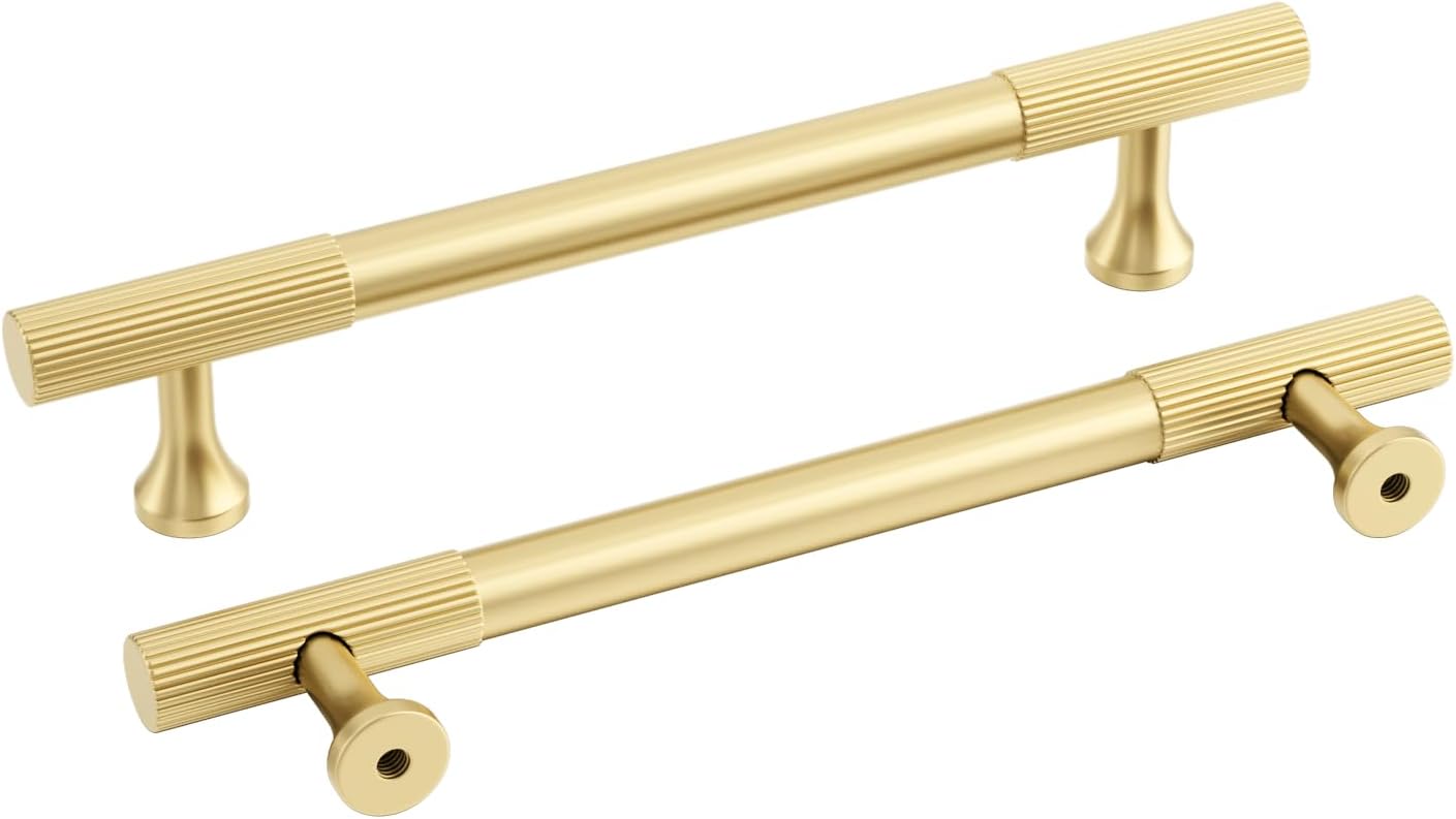homdiy 25 Pack 5 Inch Gold Handles Brushed Gold Pulls