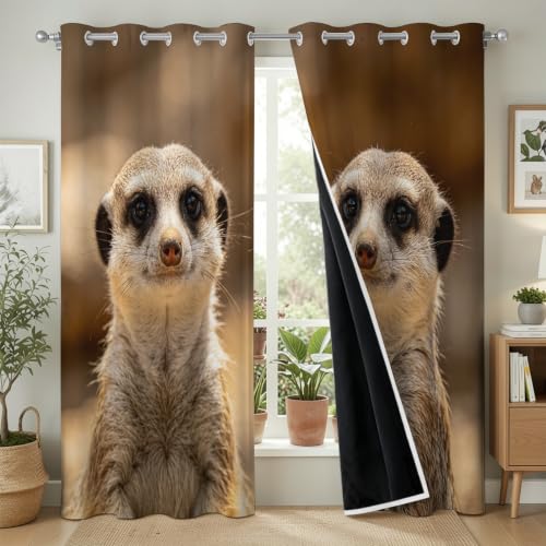 Rideau occultant suricate pour chambre d'enfant lot de 2 panneaux thermiques 70x160cm - 3