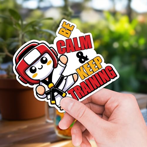 Image of Taekwondo Sticker 8 Pcs (Large Size) Vinyl Stickers Laptop Waterproof Decal for Car Bumper Water Bottle Notebook Luggage Window Birthday Decorations - Size 4 Inches