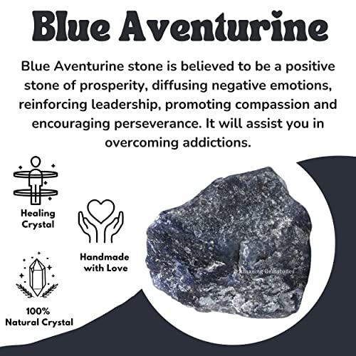 Image of Amazing Gemstone Blue Aventurine Raw Crystals and Healing Stones, Natural Rocks for Tumbling - DIY Raw Stones and Crystals, 2 Pieces