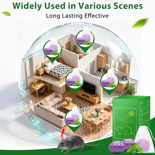 Image of Skunk Repellent for Yard, 36 Pack Powerful Peppermint Keep Rodent, Mice, Skunk, Raccoon Away House Home Attic Kitchen Car Engines, Long-Lasting Protection and Safe Family