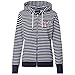 Produktbild Superdry Damen Applique Serif Ziphood Kapuzenpullover, Blau (Navy Stripe JKC), XL (Herstellergröße:16)