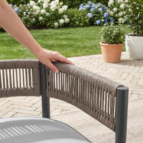 Image of VICLLAX Patio Dining Set for 4-37.8 inch Square Table & Cushioned Seats, Grey