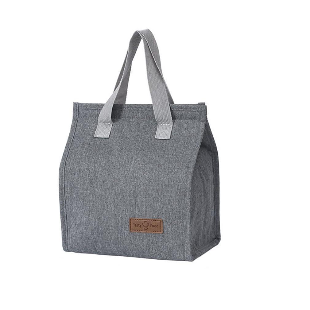 HUIQIHANG Lunch Bags for Women Men, Reusable Insulated Leakproof Lunch Box Tote Bag, Cool Bags Cooler Tote Box, Thermal Cooler Bag for Work School Picnic Travel (Grey)