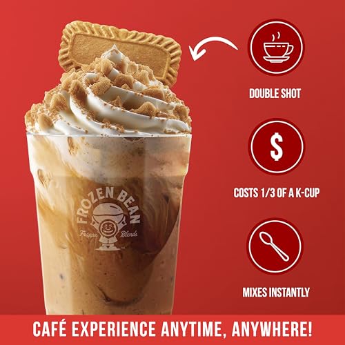 Image of The Frozen Bean Cookie Butter Frappe & Latte Instant Mix (20 Sticks), Made with Arabica Coffee, Double Shot Caffeine, Low Sugar & Premium Ingredients, Hot, Iced, or Blended Drinks