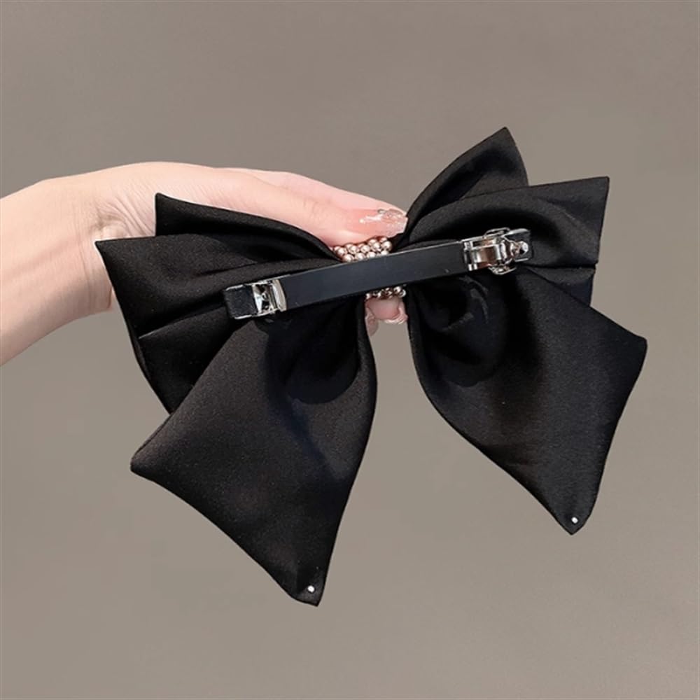 Pinzas Para El Cabello Con Lazo Para Mujer Pinza for el pelo con lazo negro de satén francés for mujer
