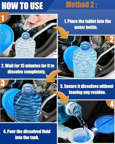 Image of Glass Cleaner for Car | Windshield Glass Cleaner | Car Wiper Detergent Effervescent Tablet (Pack of 20)