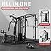 JELENS Home Gym System, 150LB Weight Stack Smith Machine with LAT Pull-Down & Leg Press, All-in-One Strength Training Equipment, Workout Station for Workout (Black, 190LB Colored Weights Package)