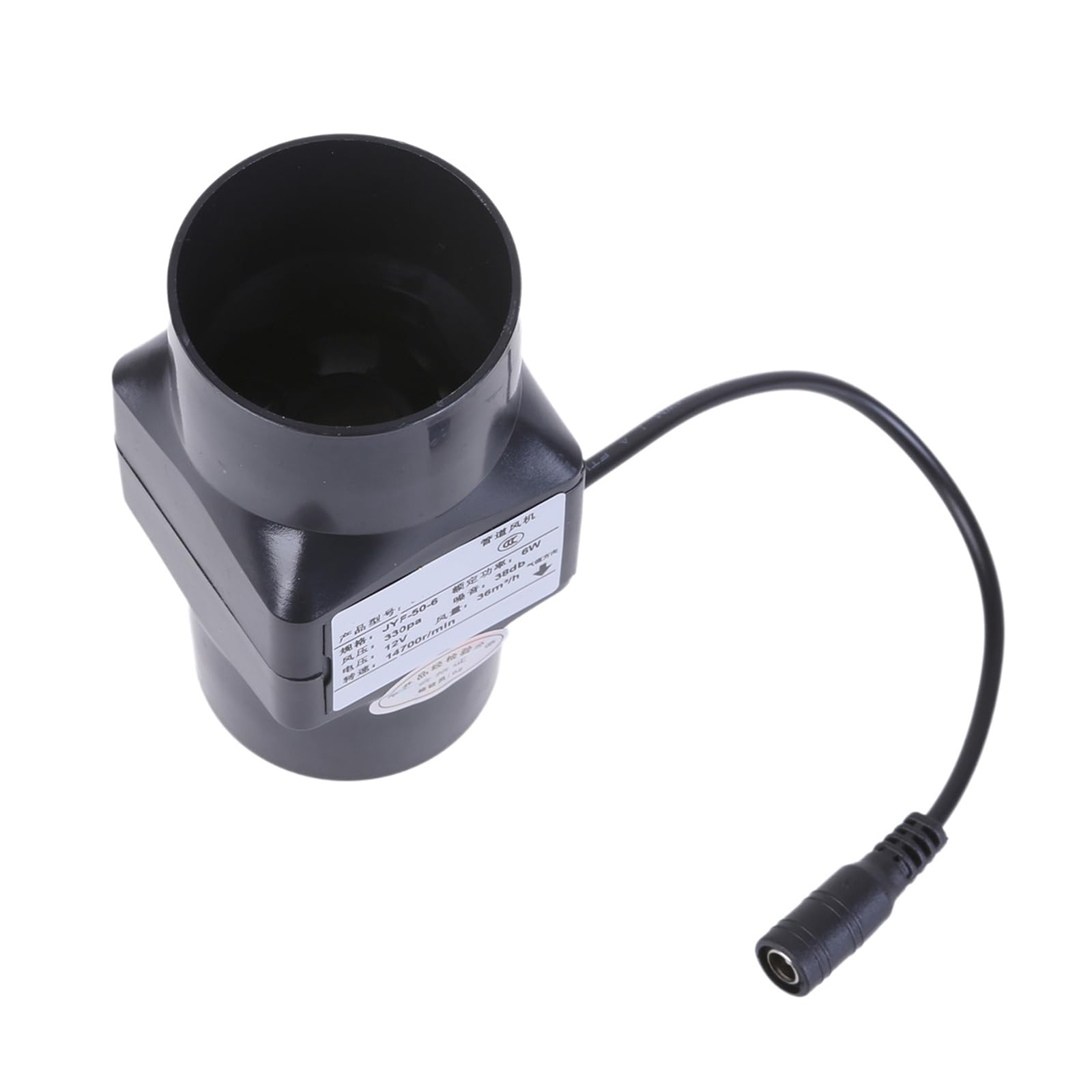 Ventilador extractor en línea de 12 V, 6 W, ventilador de conductos, 50 mm, para interior, para taller, sótano, tienda