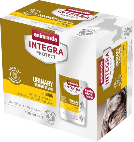 animonda INTEGRA PROTECT Katzenfutter nass Urinary Struvitstein mit Huhn (8 x 85g), vom Tierarzt empfohlen bei Harnsteinen, mit Veterinären entwickeltes Diätalleinfutter für erwachsene Katzen