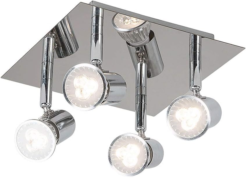 Foco de 4 vías ajustable con lámpara de techo LED y casquillo GU10