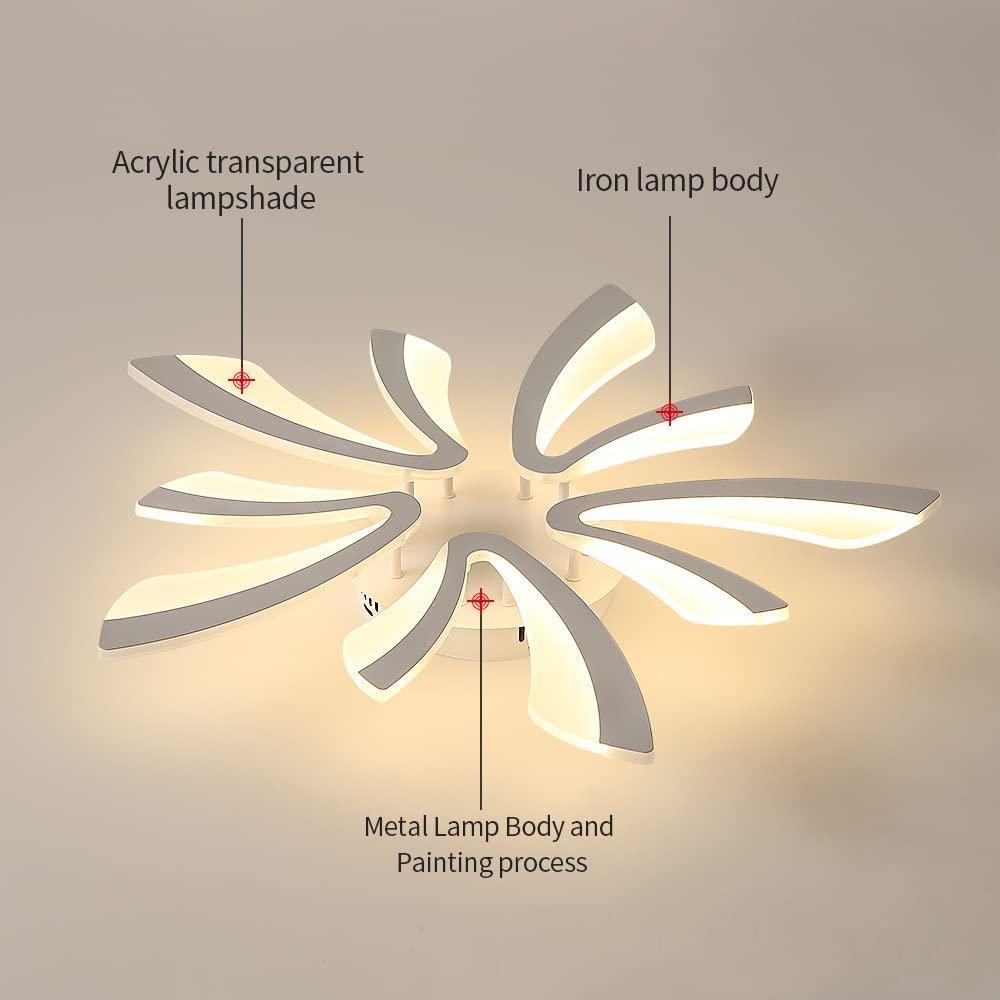 Comely LED Deckenleuchte Dimmbar 48W 5400 lm 3000–6500K 70 cm mit Fernbedienung Acryl Moderne Flache Lampe Weiß für Wohnzimmer Schlafzimmer Küche Büro