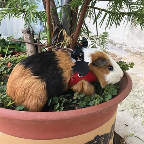 Image of Bearded Dragon Harness and Leash Adjustable Soft Leather Reptile Lizard Leash for Amphibians and Other Small Pet Animals-Brown Wing