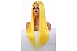 Long and Lively Yellow Wig: A Radiant Addition to Your Costume or Daily Ensemble