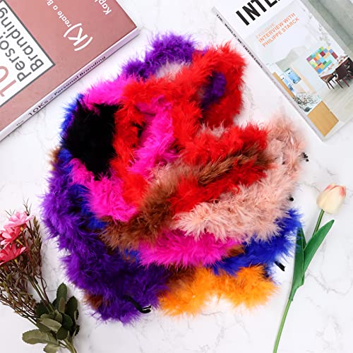 10 Pack 6.6Ft Colorful Feather Boas Natural Feather Boa Women Girls Dress Up Boa For Craft Wedding Party Dress Up Halloween Christmas Costume Decoration, Multicolor #TOP7