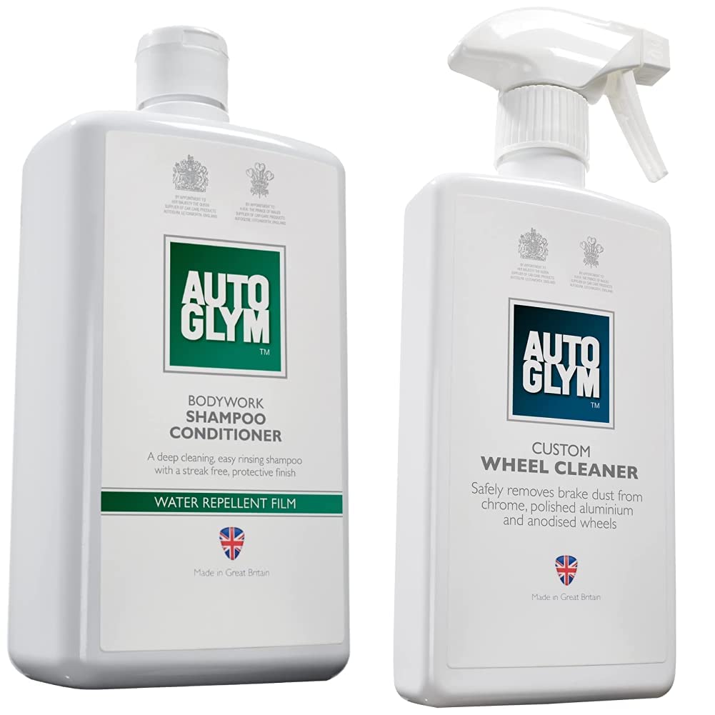 AutoglymBSC001 Bodywork Shampoo Conditioner, 1 Litre & Custom Wheel Cleaner, 500ml