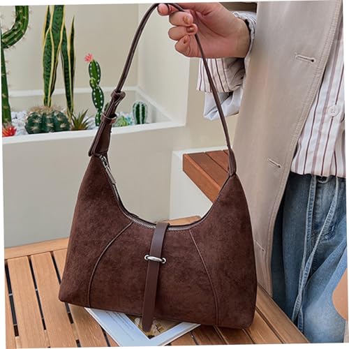 Sac en daim marron de qualité supérieure avec décor extérieur