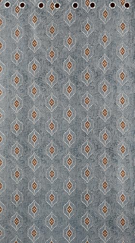 Image of Room Darkening Curtains for Door & Windows, Living Room, Bedroom, Eyelet, Parda, Printed, Pack of 1, Grey, 4 x 7 Feet