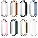 WIIKAI 8 Pack 8 Colors Watch Case Compatible for XiaoMi Mi Band 9/9 NFC TPU Screen Protector Protective Cover Coverage Bumper.
