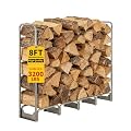 Garvee 8FT Steel Firewood Rack with 600D Waterproof Oxford Cover - Heavy Duty Indoor/Outdoor Log Storage Organizer for Fireplace, Patio & Backyard
