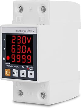 RWRAPS 220V 63A Adjust Voltage Relay Over Under Voltage Protector Over Current Limit Wattmeter KWH Energy Meter Power Comsumption