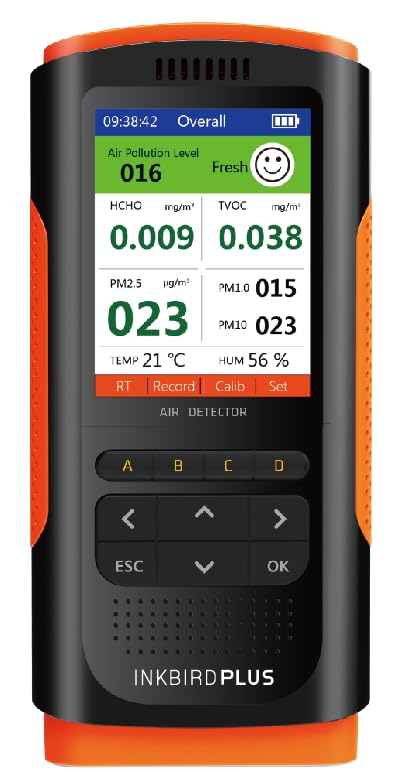 INKBIRDPLUS Air Quality Monitor Upgraded 8-in-1 Portable Air Detector Meter Air Pollution Level Test Real-time Detection of HCHO TVOC PM2.5/1.0/10 Temperature and Humidity AQI Tester (B0CRYNNBMC) Amazon Price History, Amazon Price Tracker
