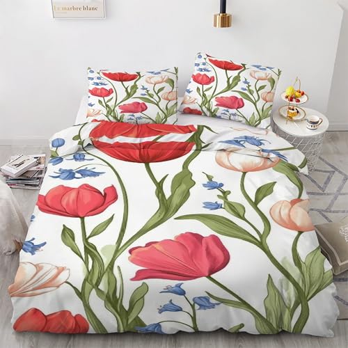 Ensemble de literie 3 pièces floral pour illuminer une chambre d'ado ou un studio étudiant