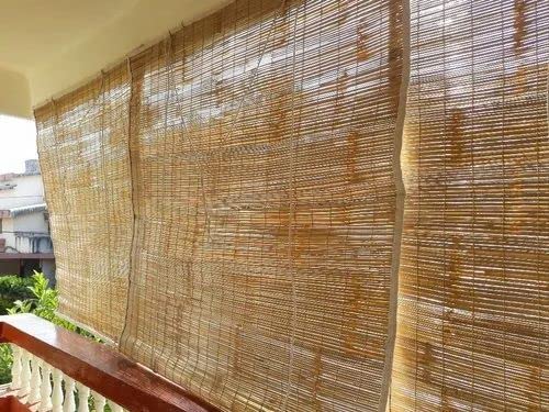 Bamboo Chick Blind for Balcony and [Size 4 Feet by 6 Feet W/H] Curtain Blind Natural Bamboo/PCM Brand