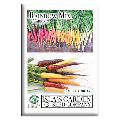 Rainbow Blend Carrot Seeds (Daucus carota) &ndash; 500+ Heirloom Non-GMO Seeds by Isla&rsquo;s Garden Seeds...