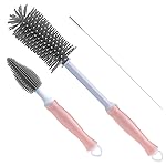 Silicone Cleaning Brush, 12 Long Handle Water Bottle Cleaner for Baby, Sports, Vase, Glassware, and Smaller Diameter Openings