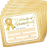 Classroom Award Certificates for Students -25 Certificate of Achievement Awards, Gold Star Certificate Paper...