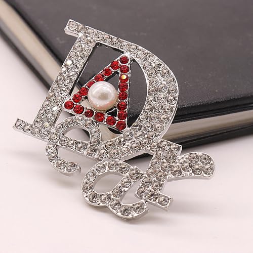 Image of Red Soror Greek Member Gifts Sorority Letter Metal Dear Pin Triangle Broach Lady Jewelry