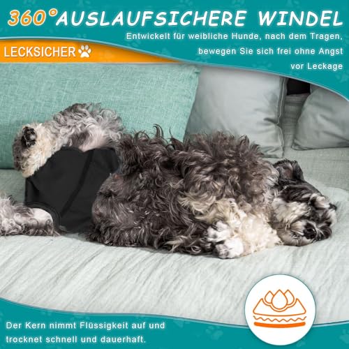 LATRAT Reusable Dog Diapers for Male and Female Dogs XL (Pack of 3), Black - Image 3