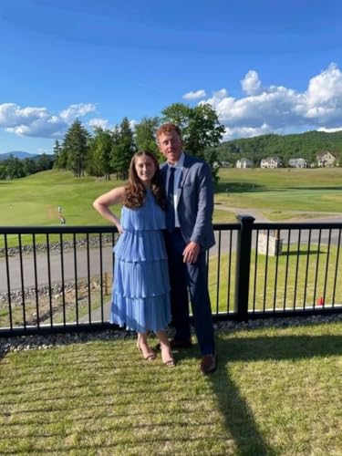 YMSHA Women's Halter Bridesmaid Dresses with Pleated Tiered Chiffon Pleated Formal Party Dress YMS4483