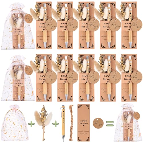 Chsukozic 10 Sets Dankeschön Geschenke Klein Danke Geschenke Kugelschreiber mit Gravur Mitarbeiter Kleine Weihnachtsgeschenke Abschiedsgeschenke für Kollegen Danke für all das Geschenkset