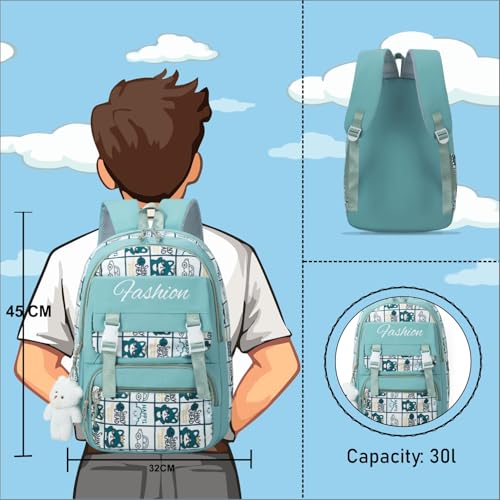 Image of Tinytot 30 Litre Japanese Korean Style School Bag Water-Resistant Laptop & Travel Backpack - Unisex Large 18 Inches Multipurpose Student Backpack for Boys & Girls, Men & Women