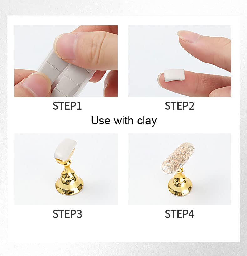 zalati Nail Display Stand Set Acrylic False Nail Holder Nail Tip Practice Column with Storage Bottom Tray for Nail Art Makeup Showcase - Image 4