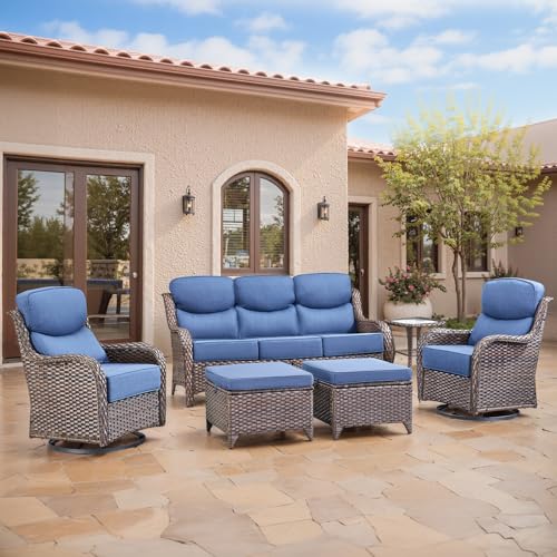 Swivel Patio Chairs sofa Set of 6 - 6