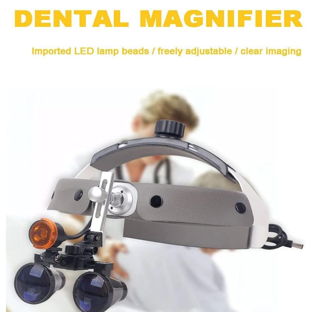 Orale Zahnärztliche Lupenbrille, 2,5X / 3,5X Chirurgische Fernglaslupen, Mit LED-Licht Und Filter, 350-480mm Arbeitsabstand, Für Medizinische HNO-Untersuchungschirurgie