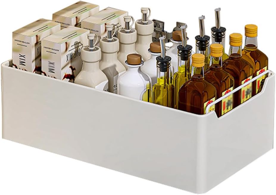 Pull Out Cabinet Organizer Slide Out Drawer for Kitchen Cupboard, No Punch, Bathroom Cabinet Organizer Shelf Storage, Pantry Sliding Cabinet Basket