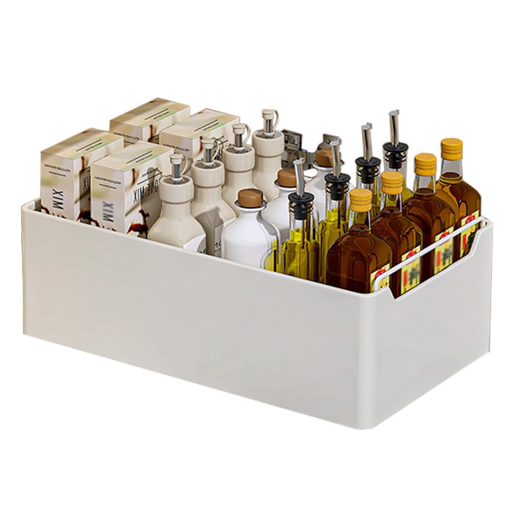 Cachpib Pull Out Cabinet Organizer Slide Out Drawer for Kitchen Cupboard, No Punch, Bathroom Cabinet Organizer Shelf Storage, Pantry Sliding Cabinet Basket
