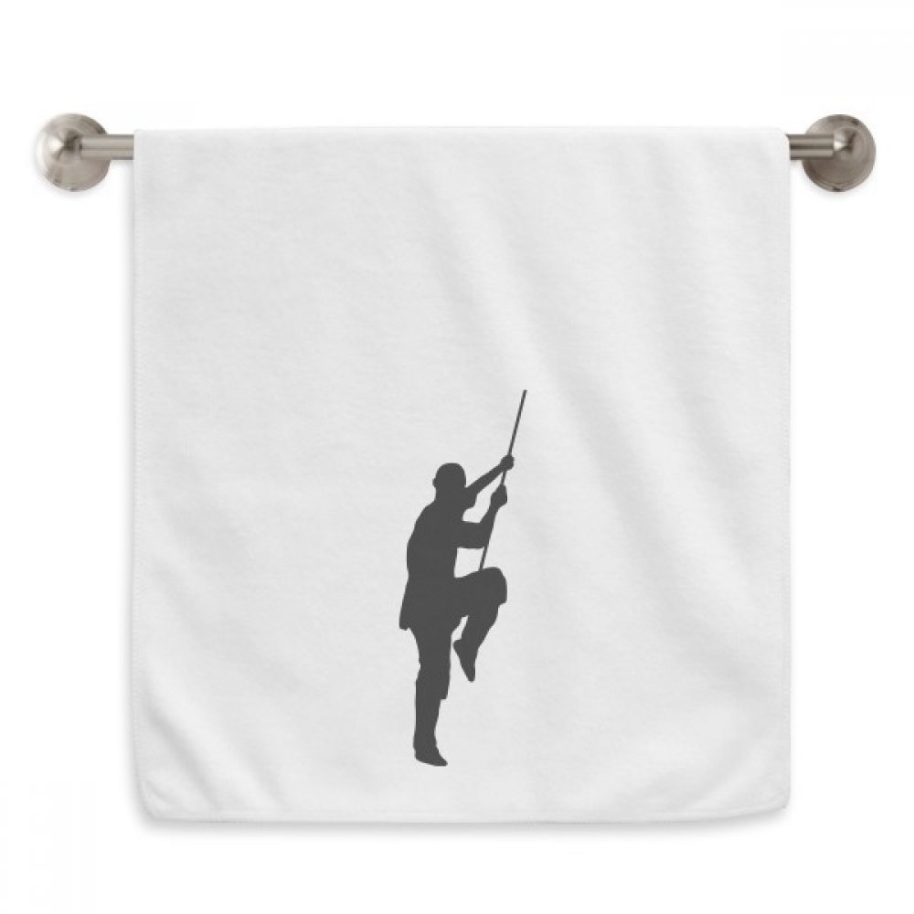 Serviette moelleuse Shaolin blanche et douce style art martial de 13x29 pouces
