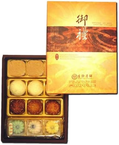 Sheng Kee 12pc Combo Gift Box(P)- 3sm-Moon Cake(Date/Lotus/Red Bean)/Pineapple Pastry/Green Bean Pastry/Fruit Cake(Strawberry, Mango, Honeydew)