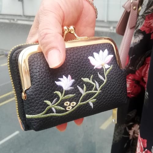 Vintage Credit Card Holder Cute Flower Coin Purse Kiss-lock Women Wallet Pouch Female Ladies Girls Clutch for Birthday Valentine's Day3